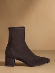 Russell & Bromley Brown Harrington Short Block Heel Sock Boots - Image 2 of 7