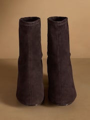 Russell & Bromley Brown Harrington Short Block Heel Sock Boots - Image 3 of 7