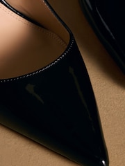 Russell & Bromley Black Patent Everleigh Slingback Stiletto Courts - Image 4 of 7