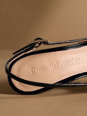 Russell & Bromley Black Patent Everleigh Slingback Stiletto Courts - Image 5 of 7