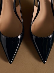 Russell & Bromley Black Patent Everleigh Slingback Stiletto Courts - Image 7 of 7