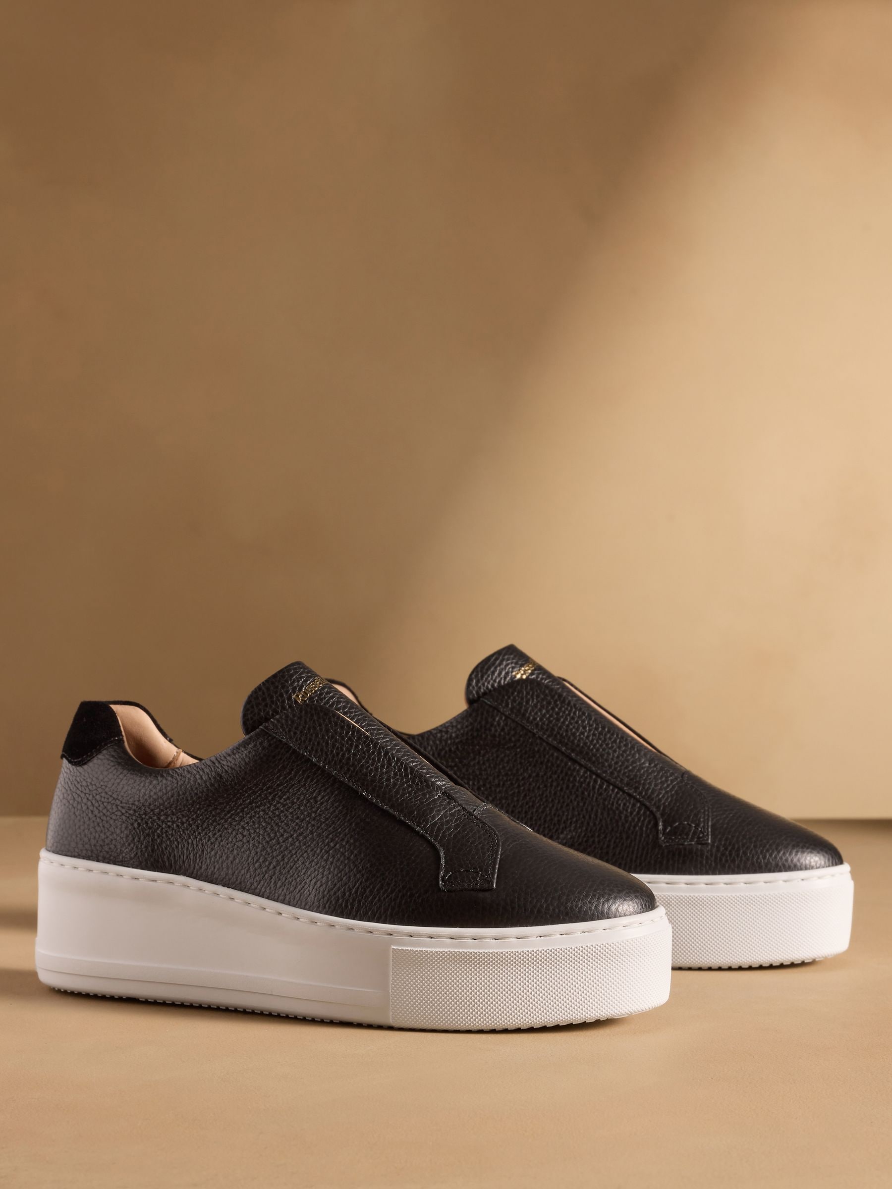 Buy Russell & Bromley Black/White Park Up Laceless Flatform
