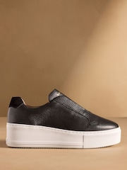 ブラック / ホワイト - Russell & Bromley Park Up レースレス フラットフォーム スニーカー - 画像 2 / 7