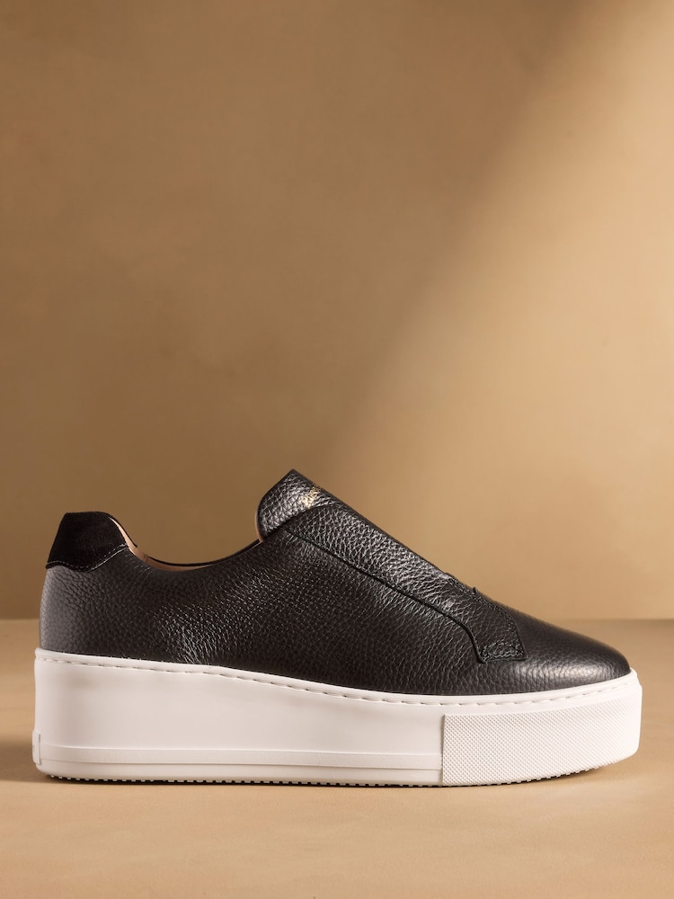 ブラック / ホワイト - Russell & Bromley Park Up レースレス フラットフォーム スニーカー - 画像 2 / 7