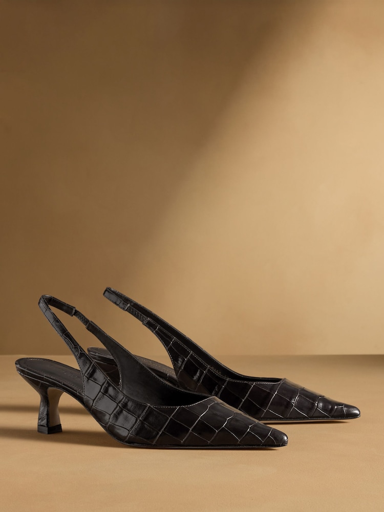 Russell & Bromley Brown Seathwait Slingback Heels - Image 1 of 7