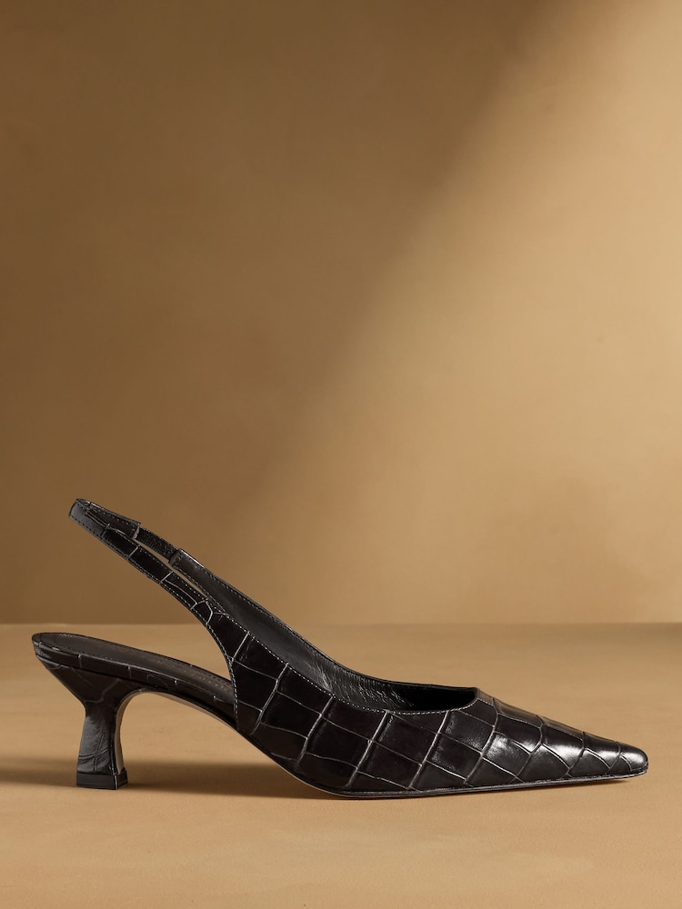Russell & Bromley Brown Seathwait Slingback Heels - Image 2 of 7