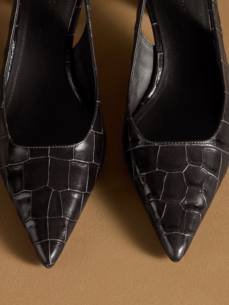 Russell & Bromley Brown Seathwait Slingback Heels - Image 7 of 7