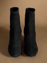 Russell & Bromley Black Harrington Short Block Heel Sock Boots - Image 3 of 7