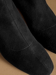 Russell & Bromley Black Harrington Short Block Heel Sock Boots - Image 4 of 7