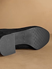 Russell & Bromley Black Harrington Short Block Heel Sock Boots - Image 5 of 7