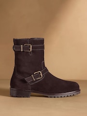 Russell & Bromley Glory Faux Fur Lined Biker Boots - 圖片 2，共 8