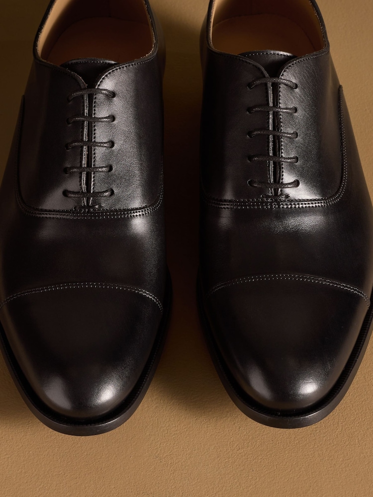 Russell & Bromley Black Cumulus Leather Toe Cap Oxford Shoes - Image 7 of 7