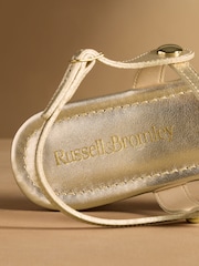 Russell & Bromley Gold Lauren Disc Trim Sandals - Image 5 of 7
