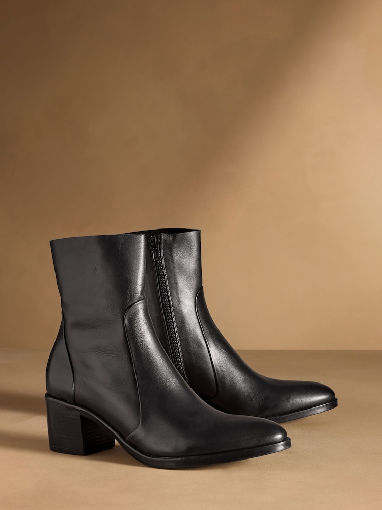 Russell & Bromley Black Kicking Slim Ankle Boots - Image 1 of 7