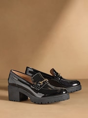 Russell & Bromley Black Brewster Mid Heeled Snaffle Loafers - Image 1 of 7