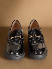 Russell & Bromley Black Brewster Mid Heeled Snaffle Loafers - Image 3 of 7