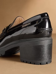Russell & Bromley Black Brewster Mid Heeled Snaffle Loafers - Image 6 of 7