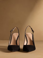 Russell & Bromley Black Suede Everleigh Slingback Stiletto Courts - Image 3 of 7