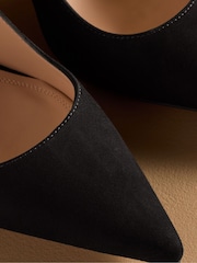 Russell & Bromley Black Suede Everleigh Slingback Stiletto Courts - Image 4 of 7