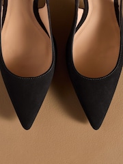 Russell & Bromley Black Suede Everleigh Slingback Stiletto Courts - Image 7 of 7