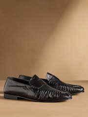 Russell & Bromley Black Apley Moccasin Loafers - Image 1 of 7
