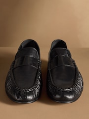 Russell & Bromley Black Apley Moccasin Loafers - Image 3 of 7