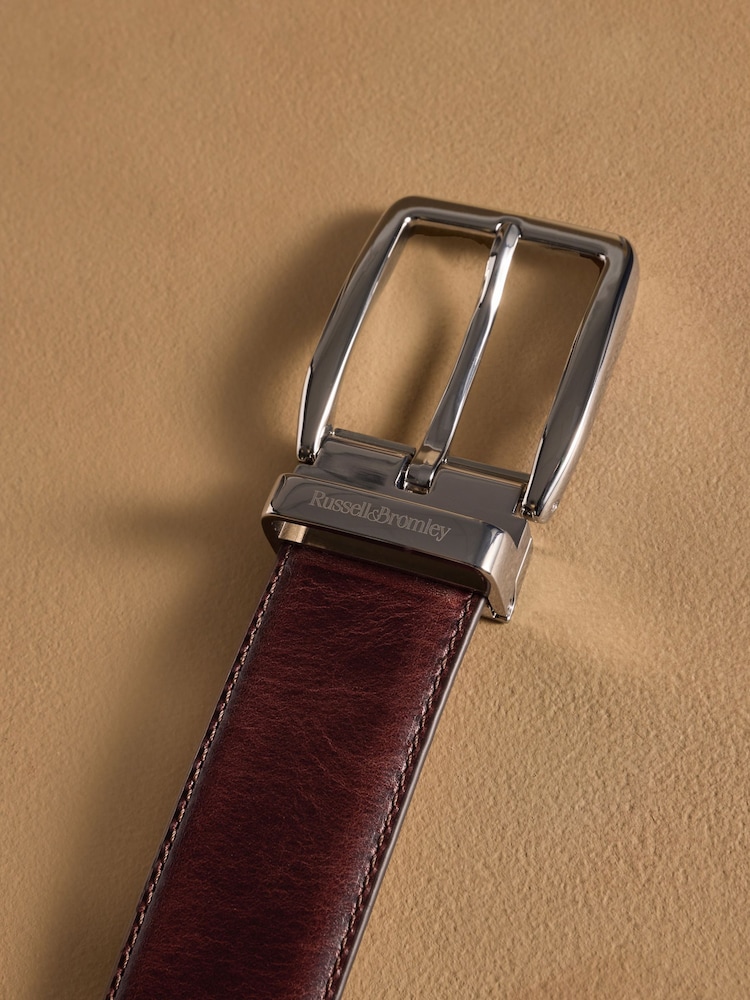 Russell & Bromley Brown Leather Tango Classic Buckle Belt - Image 4 of 4