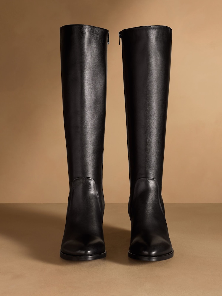 Russell & Bromley Black Kicking High Slim Knee High Boots - Image 2 of 7