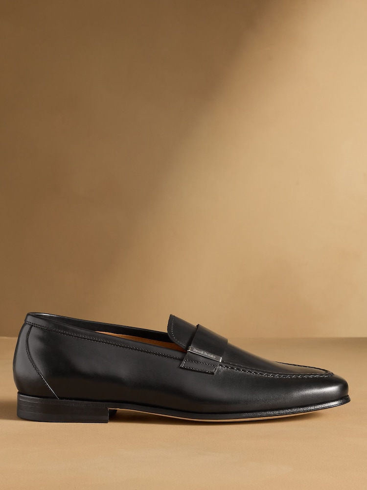Russell & Bromley Black Bellagio Hardware Metal Plate Loafers - Image 2 of 7