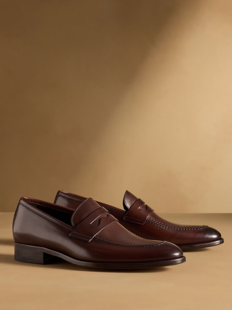 Russell & Bromley Tan Brown Leather Cumulus Toe-Cap Oxford Shoes - Image 1 of 7