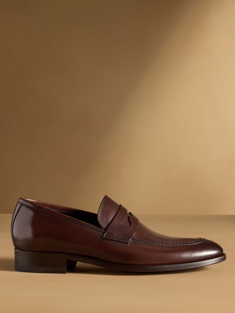 Russell & Bromley Tan Brown Leather Cumulus Toe-Cap Oxford Shoes - Image 2 of 7