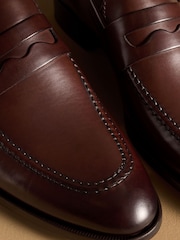 Russell & Bromley Tan Brown Leather Cumulus Toe-Cap Oxford Shoes - Image 4 of 7