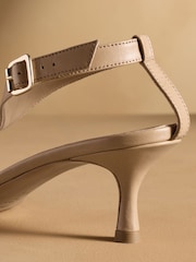 Russell & Bromley Neutral Edgebold T-Bar Heeled Sandals - Image 6 of 7