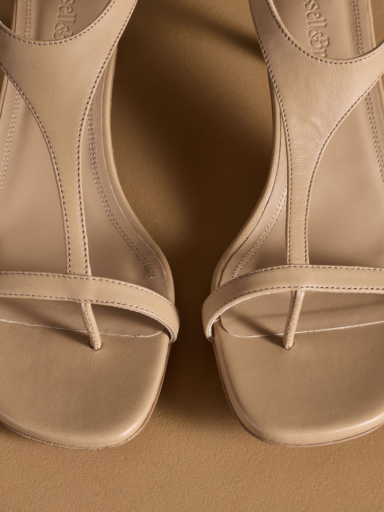 Russell & Bromley Neutral Edgebold T-Bar Heeled Sandals - Image 7 of 7 Russell & Bromley Neutral Edgebold T-Bar Heeled Sandals - Image 7 of 7