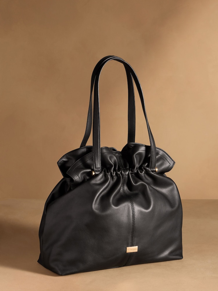 Russell & Bromley Black Jessie Shoulder Ruched Bag - Image 1 of 6