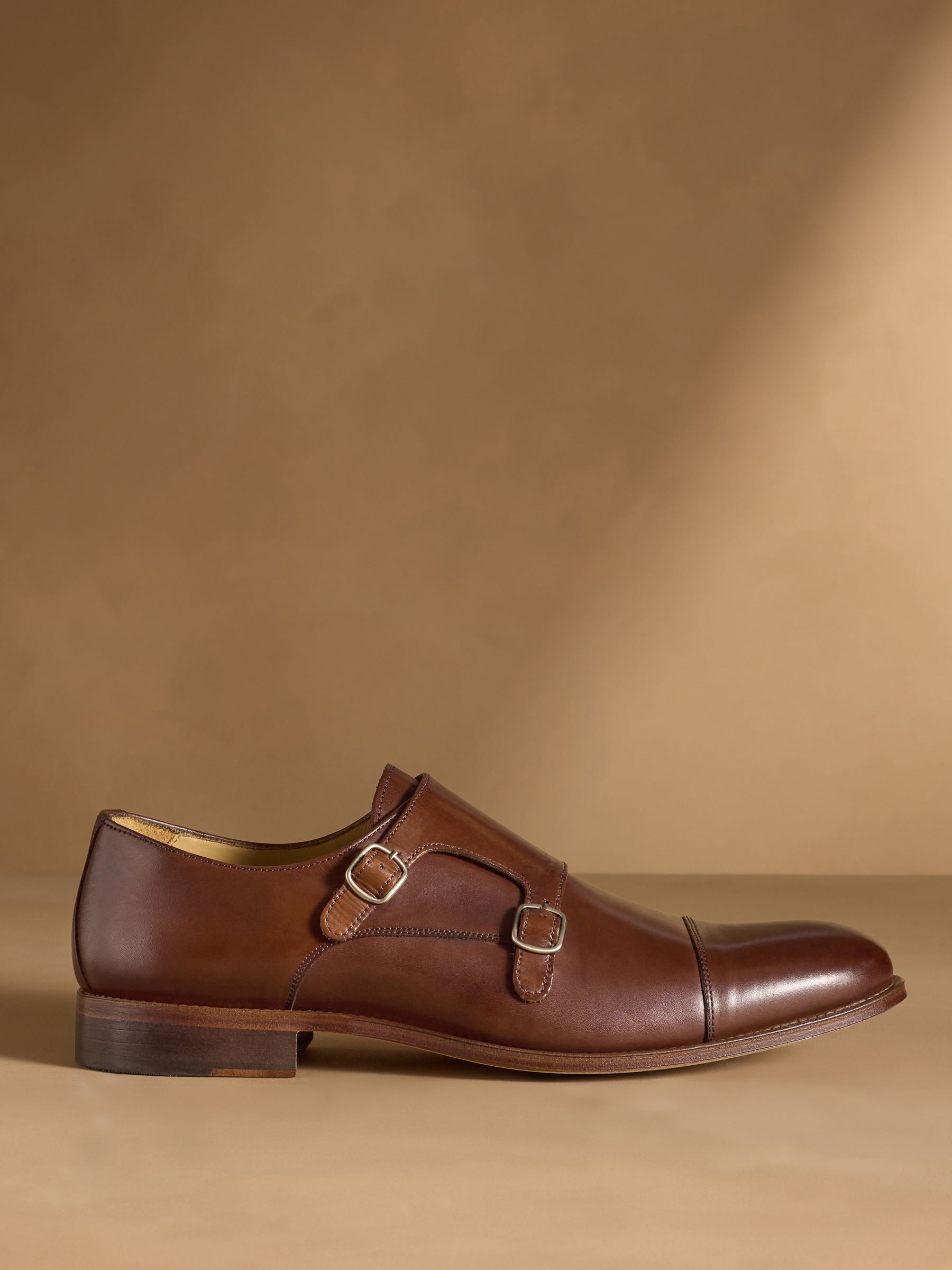 Buy Russell & Bromley Brown Barton Monk Double Buckle Shoes from