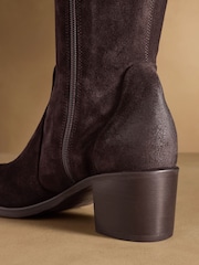 Russell & Bromley Brown Kicking High Slim Knee High Boots - Image 6 of 7
