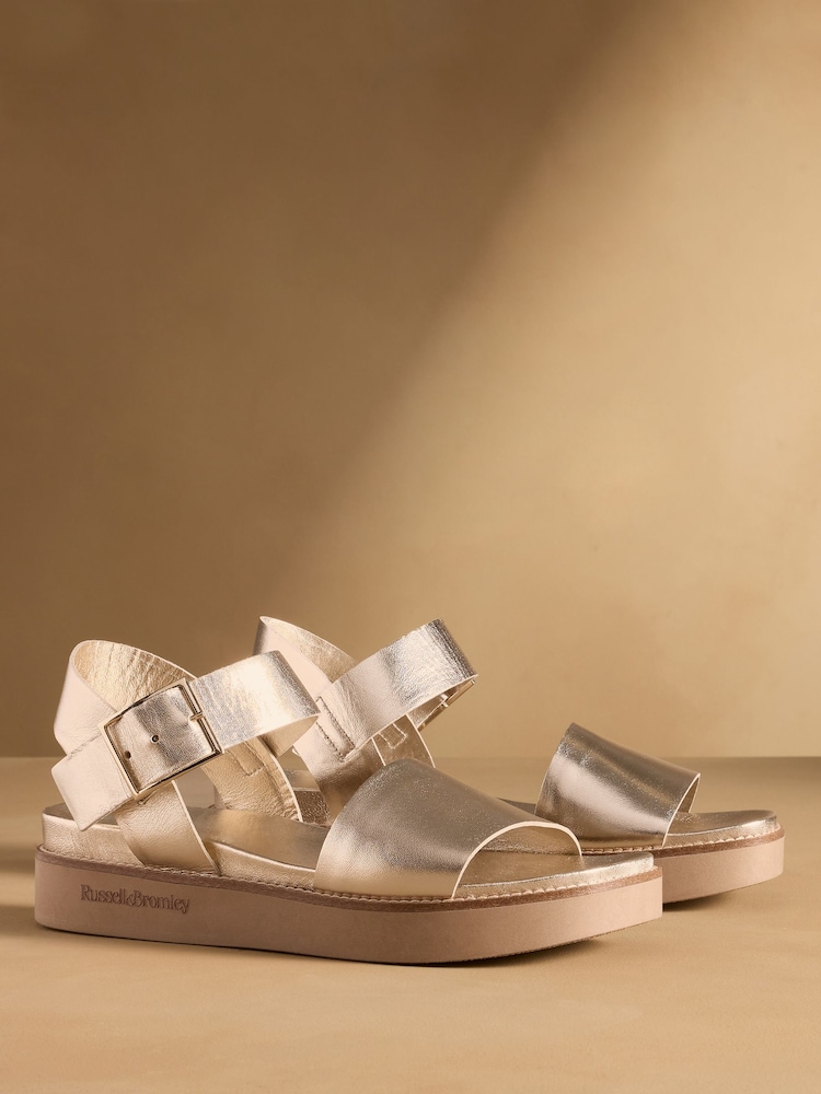 Gold - Russell & Bromley Boston Flatform Sandals - Bild 1 von 7