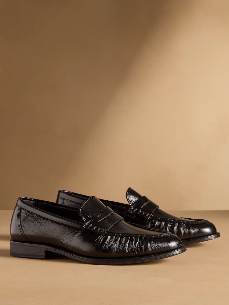 黑色皮革 - Russell & Bromley Maltby Moccasin Loafers - 7的图像1｝