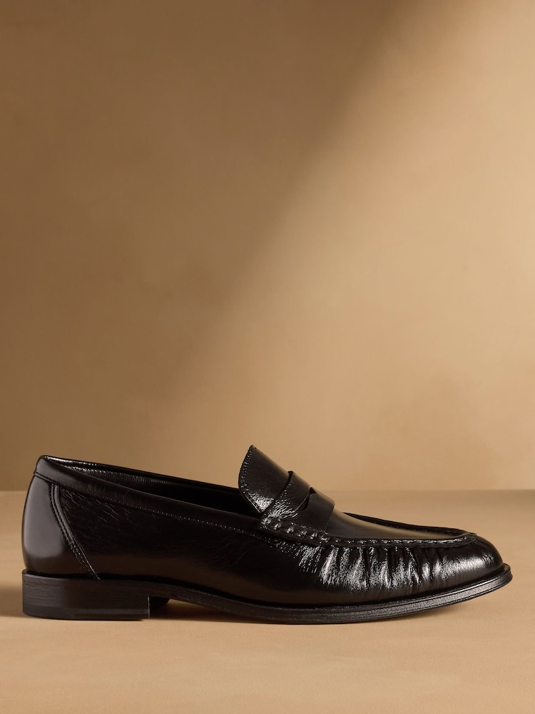 黑色皮革 - Russell & Bromley Maltby Moccasin Loafers - 7的图像2｝