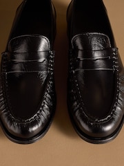 黑色皮革 - Russell & Bromley Maltby Moccasin Loafers - 7的图像7｝