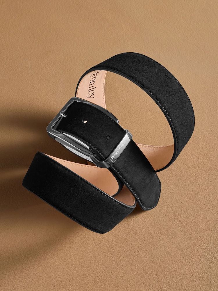 Russell & Bromley Black Suede Tango Classic Buckle Belt - Image 2 of 4