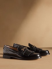 Russell & Bromley Black Dalston Fringe Loafers - Image 1 of 7