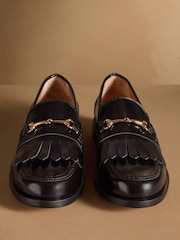 Russell & Bromley Black Dalston Fringe Loafers - Image 3 of 7