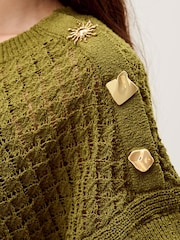 Monsoon Green Bree Button Knit Top - Image 3 of 5