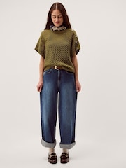 Monsoon Green Bree Button Knit Top - Image 4 of 5