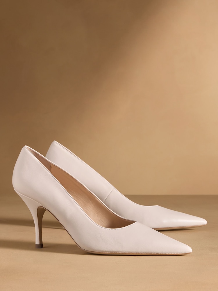 Russell & Bromley Ecru Hillcliffe High Heeled Courts - Image 1 of 7