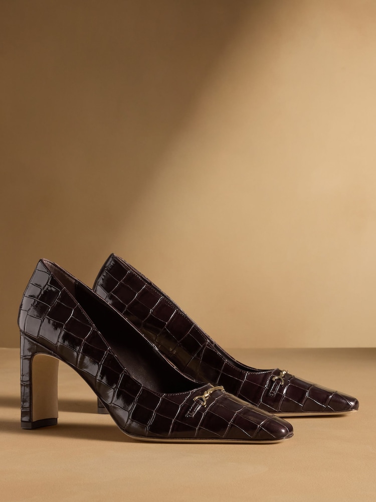 Russell & Bromley Brown Marley Heeled Snaffle Courts - Image 1 of 7
