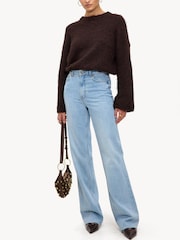 LOAVIES Blue The Straight Fit Ruffle Jeans - Image 1 of 3