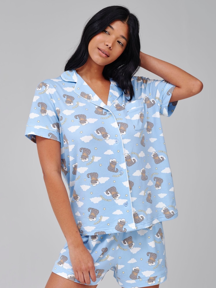 Loungeable Meowdy Western Cat Short Sleeve Shirt And Shorts Button Through Pyjama Set - Bild 1 von 4 Loungeable Meowdy Western Cat Short Sleeve Shirt And Shorts Button Through Pyjama Set - Bild 1 von 4